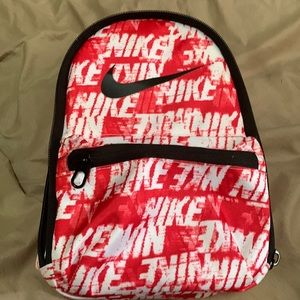 Nike lunchbox.    Red and black white.